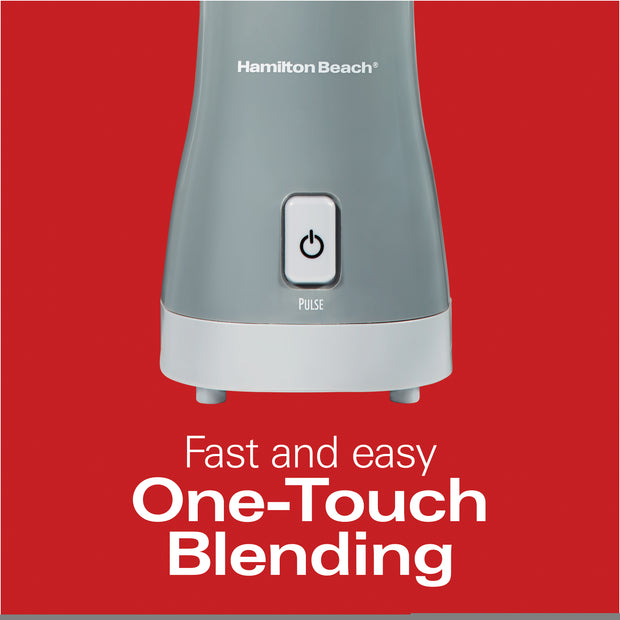 Single Serve Personal Smoothie Blender with 14 oz. Travel Cup and Lid, Grey