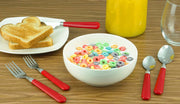 Red Flatware Set, 48 Piece Stainless Steel & Plastic