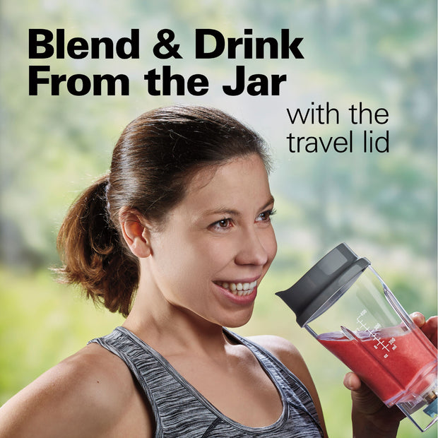 Single Serve Personal Smoothie Blender with 14 oz. Travel Cup and Lid, Grey