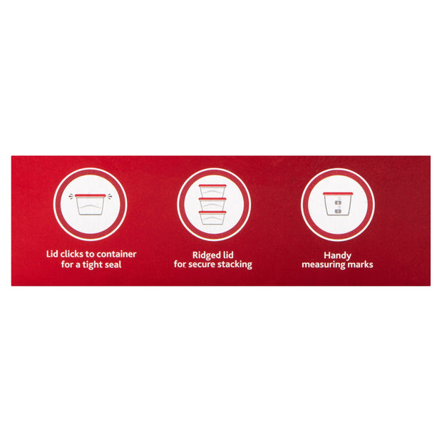TakeAlongs Food Storage Container, Deep Squares, 5.2 Cup, 4 Pack, Tint Chili