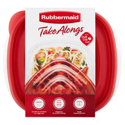 TakeAlongs Food Storage Container, Deep Squares, 5.2 Cup, 4 Pack, Tint Chili
